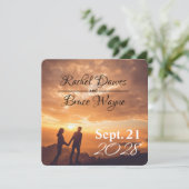 Carte Un simple Wedding Save Date romantique (Debout devant)