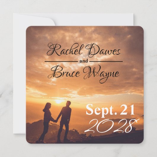 Carte Un simple Wedding Save Date romantique (Devant)