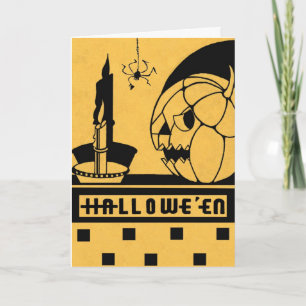 CARTE "UN SPECTACLE DE NUIT ÉFFRAYANT" HALLOWEEN VINTAGE