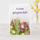 CARTE **UN SPRINGTIME/EASTER CHAUD HELLO** (Fleur jaune)