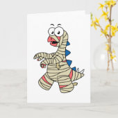 Carte Un Stegosaurus Caricature Habillé Comme Une Maman. (Fleur jaune)