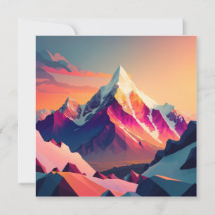 Carte Un superbe coucher de soleil sur des montagnes enn