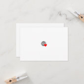 Carte Un symbole de cœur rouge créé avec des lignes liss (Devant/Arrière en situation)