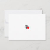 Carte Un symbole de cœur rouge créé avec des lignes liss (Devant)