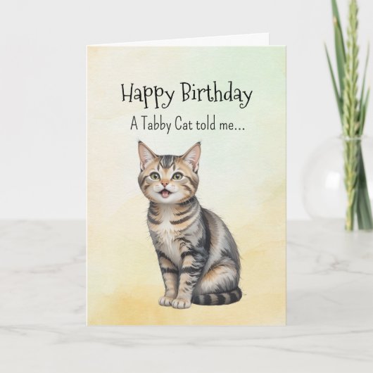 Carte Un Tabby Chat Personnalité Anniversaire Animal (Devant)