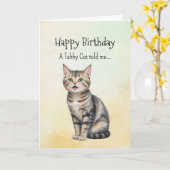 Carte Un Tabby Chat Personnalité Anniversaire Animal (Fleur jaune)