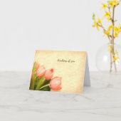 Carte un tas de tulipes roses penser simplement à vous (Fleur jaune)