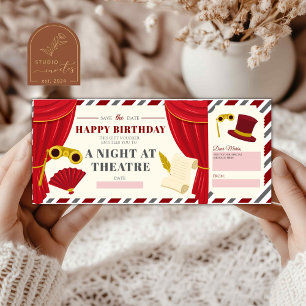 Carte Un Théâtre de nuit Billet cadeau d'anniversaire