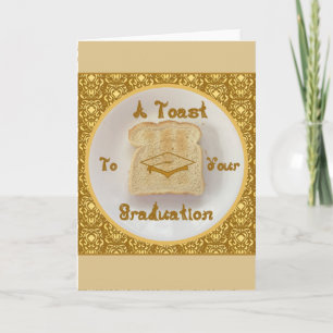 Carte Un toast à votre tissu de diplôme Font Damask