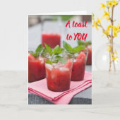 CARTE ***UN TOAST À VOUS*** POUR VOTRE "ANNIVERSAIRE" (Fleur jaune)