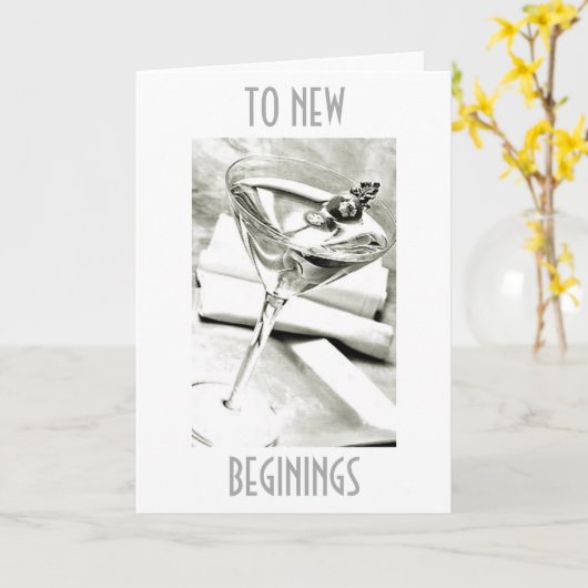 CARTE UN TOAST AUX "NOUVEAUX DÉBUTS" DANS VOTRE VIE (Fleur jaune)