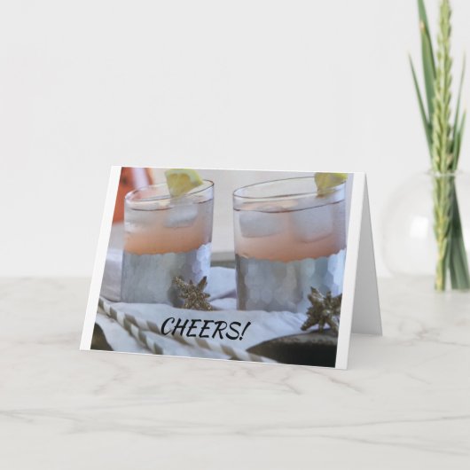 CARTE *UN TOAST CETTE SAISON DE VACANCES* CHEERS! (Devant)