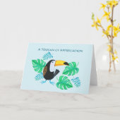 Carte Un Toucan d'appréciation mignon Merci amusant (Fleur jaune)