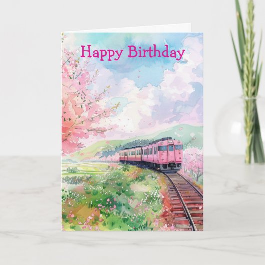 Carte Un train au printemps (Devant)