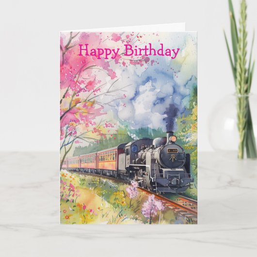 Carte Un train au printemps (Devant)