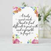 Carte Un très bon devis d'entraîneur Entraîneur merci ca (Debout devant)