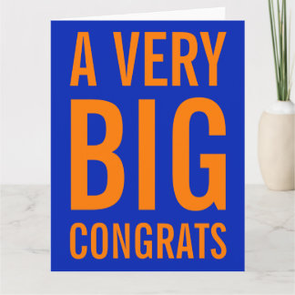 Carte Un très grand congrès Orange and Blue Card