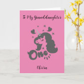 Carte Un Unicorne 1er anniversaire à ma petite-fille (Fleur jaune)