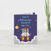 Carte Un vaisseau spatial décolle Joyeux anniversaire (Devant)