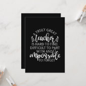 Carte Un véritable grand enseignant est difficile à trou (Devant/Arrière en situation)