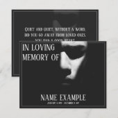 Carte Un visage endormi à mi-ombre (Devant / Derrière)