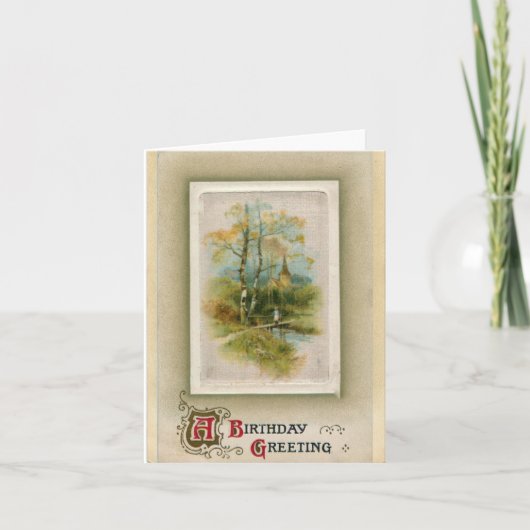 Carte Un voeu d'anniversaire de la conception pastorale (Devant)