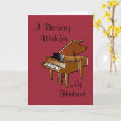 Carte Un voeu d'anniversaire pour mon mari (Fleur jaune)