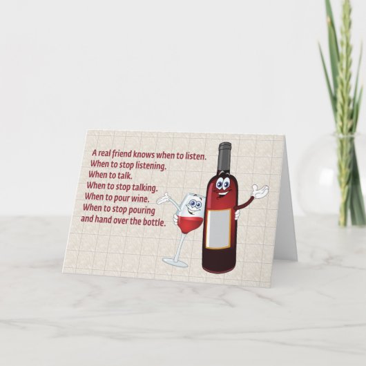 CARTE "UN VRAI AMI SAIT QUAND ÉCOUTER" (Devant)