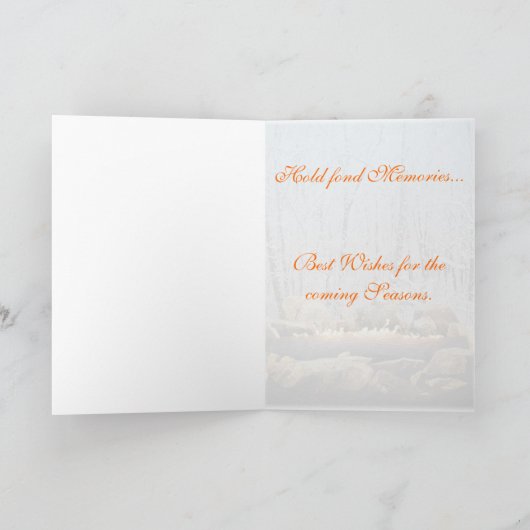 Carte Un yule en feu tranquille se connecte dans une for (Intérieur)