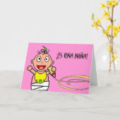 Carte Una Niña d'es ! Félicitations sur le bébé, (Fleur jaune)