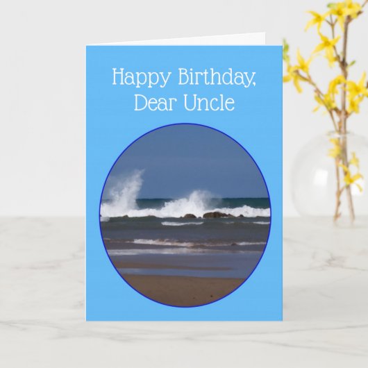 Carte Uncle Birthday Card Ocean Design (Fleur jaune)
