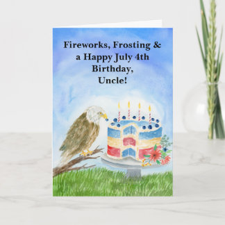 Carte Uncle July 4th Birthday Bald Eagle Patriotic