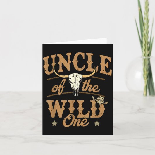 Carte Uncle Of The Wild One Cowboy Western Rodeo Party M (Devant)
