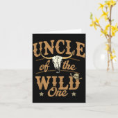 Carte Uncle Of The Wild One Cowboy Western Rodeo Party M (Fleur jaune)