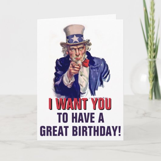 Carte Uncle Sam Custom Birthday Greeting Card (Devant)