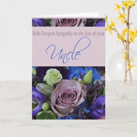 Carte Uncle Sympathie avec Rose (Fleur jaune)