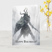 Carte Undead Draugr Guerrier Anniversaire (Fleur jaune)