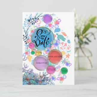 Carte Under Sea Water Save the Date