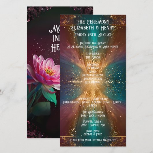 Carte "Under the Stars : A Celebration of Love" (Devant / Derrière)