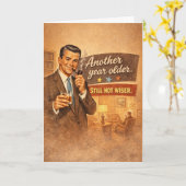 Carte Une année de plus. Pas plus sage - Drôle (Fleur jaune)