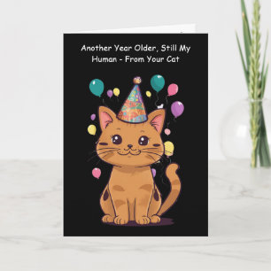 Carte Une année de plus, toujours mon humain de chat