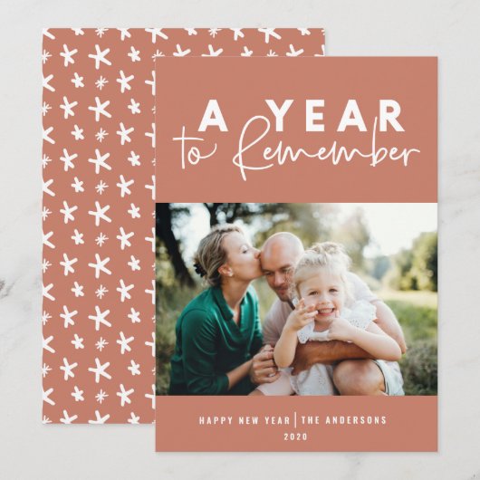 Carte Une année pour se souvenir de la photo moderne nou (Devant / Derrière)