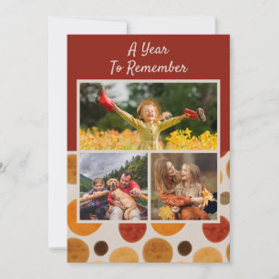 Carte Une année pour se souvenir Joyeux Noël Moderne 3 P