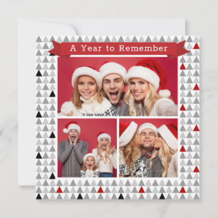 Carte Une année pour se souvenir Joyeux Noël Moderne 3 P