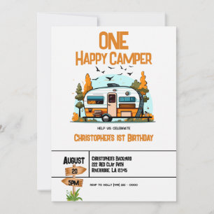 Carte Une aventure avec un campeur heureux pour un 1er a