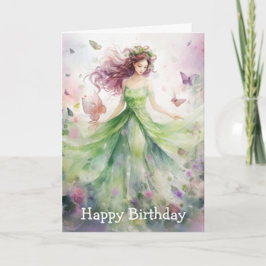 Carte Une Belle Fée de Printemps Anniversaire (Devant)