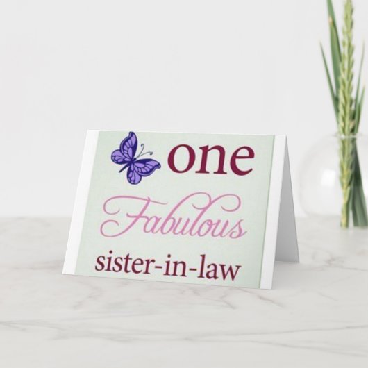 CARTE ****UNE BELLE-SOEUR FABULEUSE**** ANNIVERSAIRE HUM (Devant)