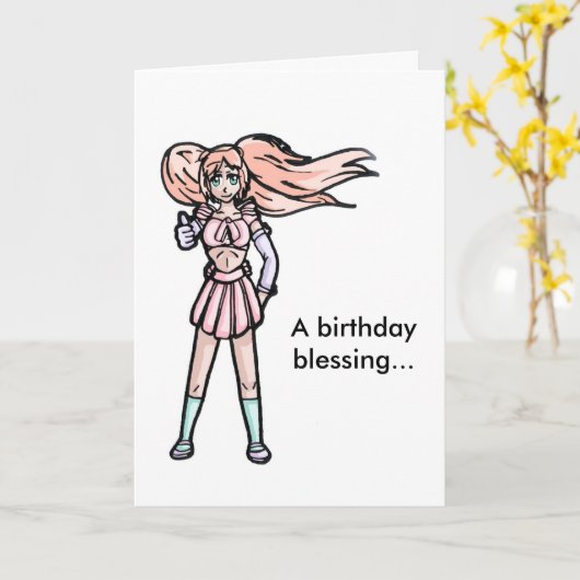 Carte Une bénédiction d'anniversaire… (Fleur jaune)