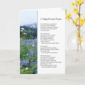 Carte Une Bonne Pensée D'Anniversaire...Religieuse (Fleur jaune)