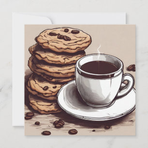 Carte Une coupe de café et de cookies